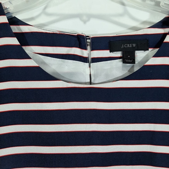 J. Crew navy stripe silk dress 2 - Picture 5 of 13